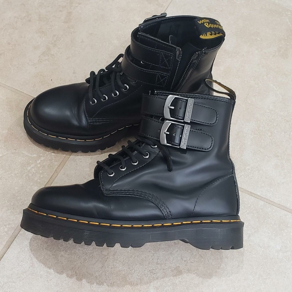 Black Dr. Martens 1460 double strap bex